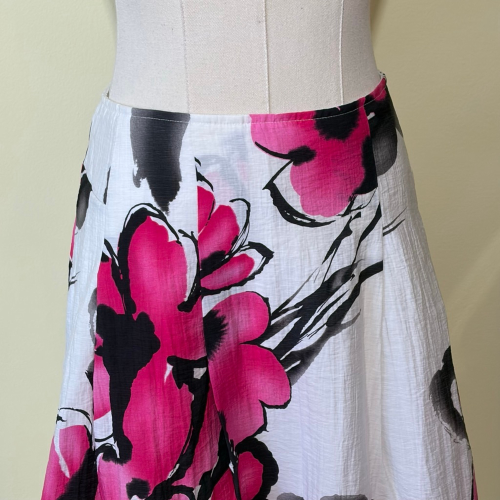 SPANNER Women’s NWT White Pink Floral A-Line Skirt Size 10 - Picture 3 of 8